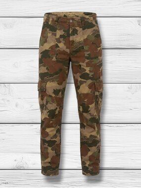 Anthropologie Camo Multi Pocket Cotton Linen Cargo Utility Pants 28